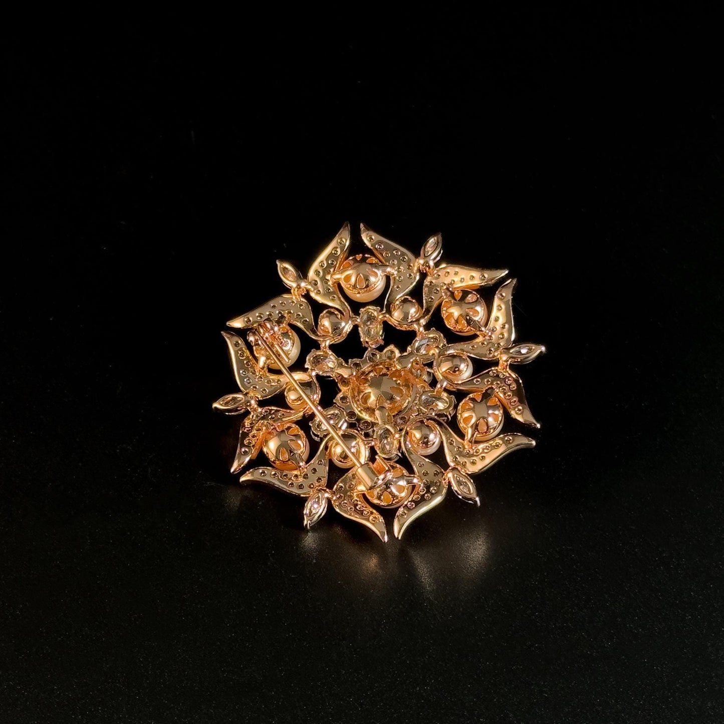 Pink Pearl Flower Brooch