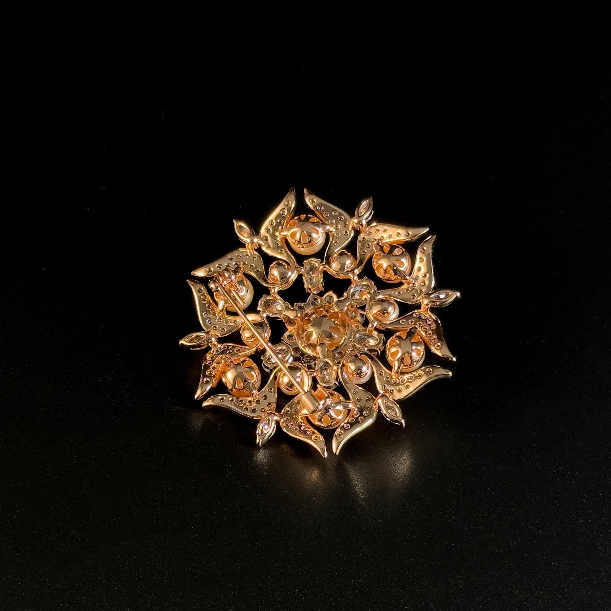 Pink Pearl Flower Brooch