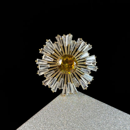 Citrine Firework Brooch