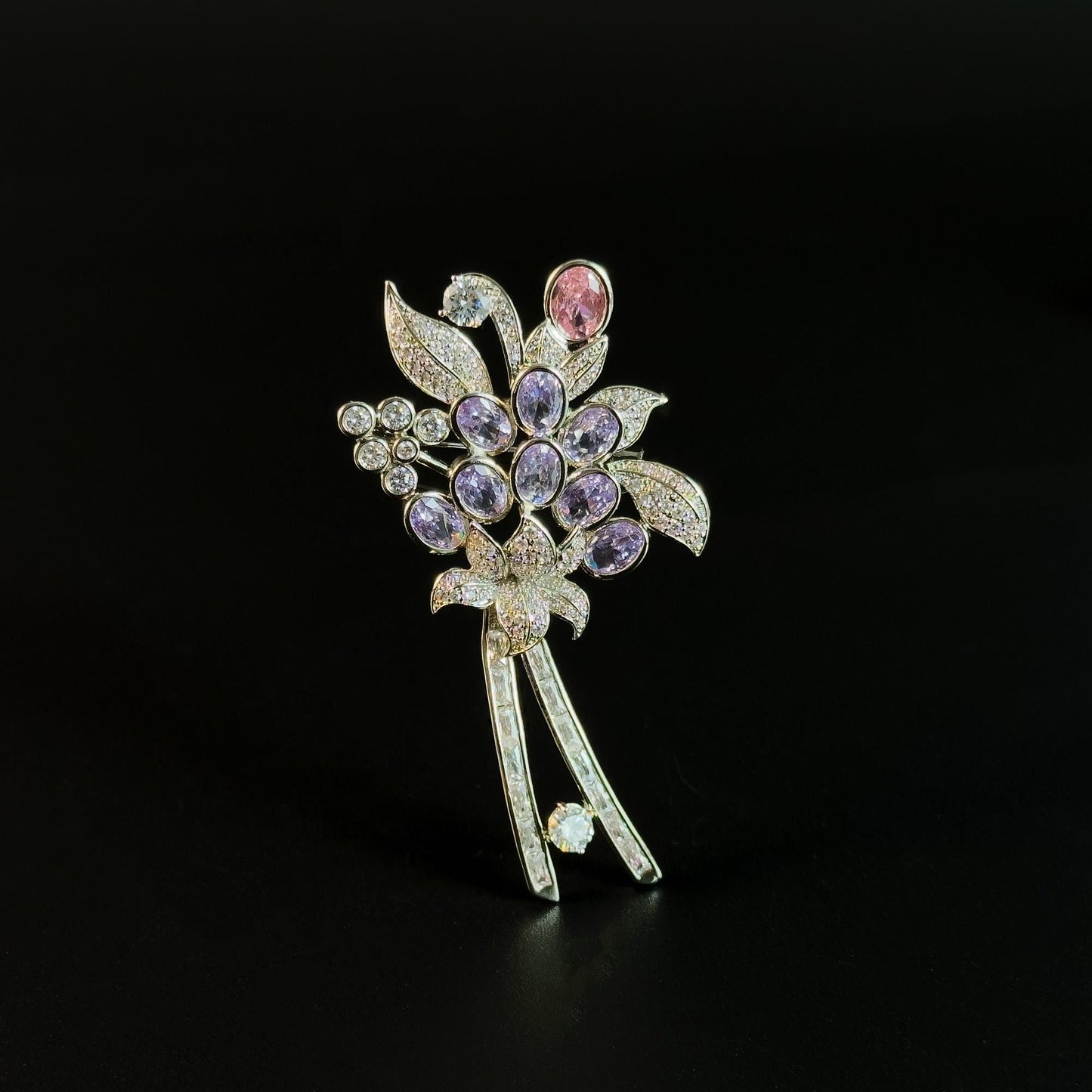Zirconia Bouquet Brooch