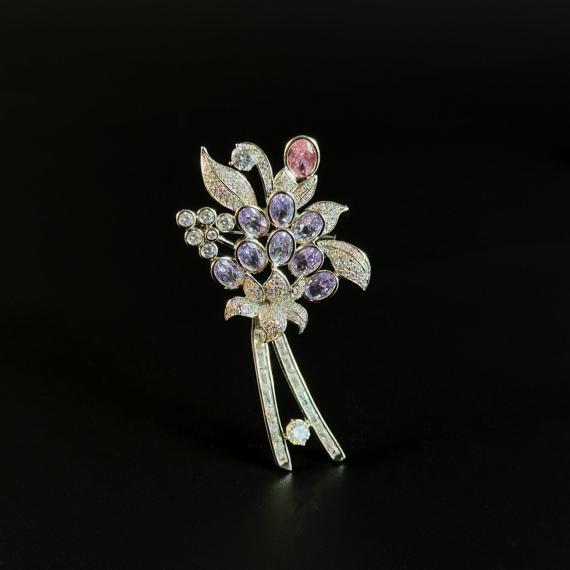 Zirconia Bouquet Brooch