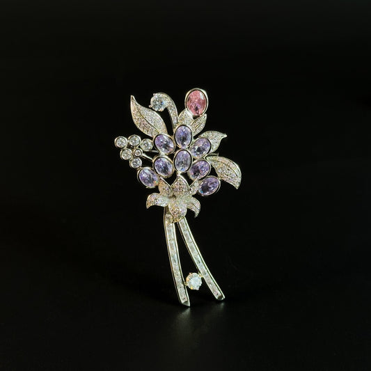 Zirconia Bouquet Brooch