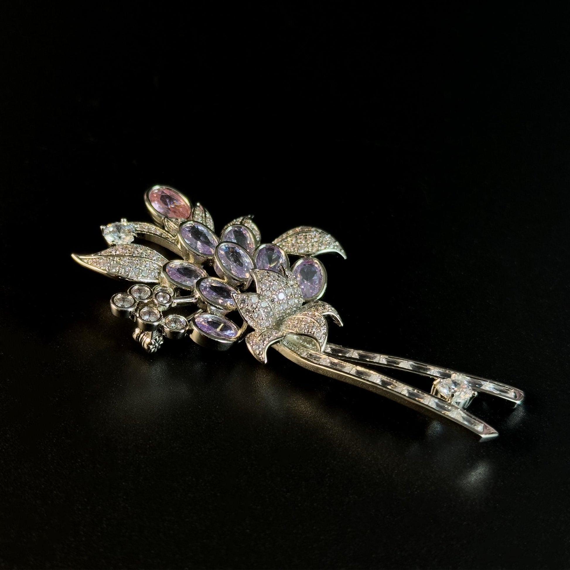 Zirconia Bouquet Brooch