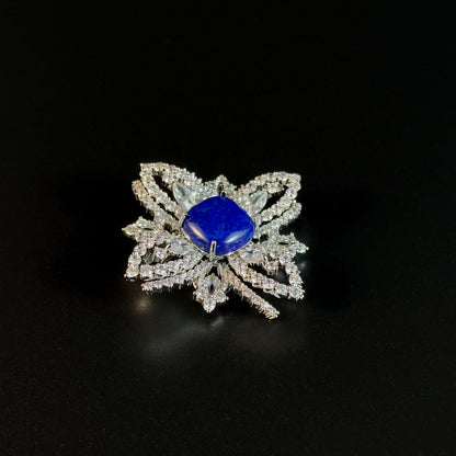 Sapphire Flower Brooch