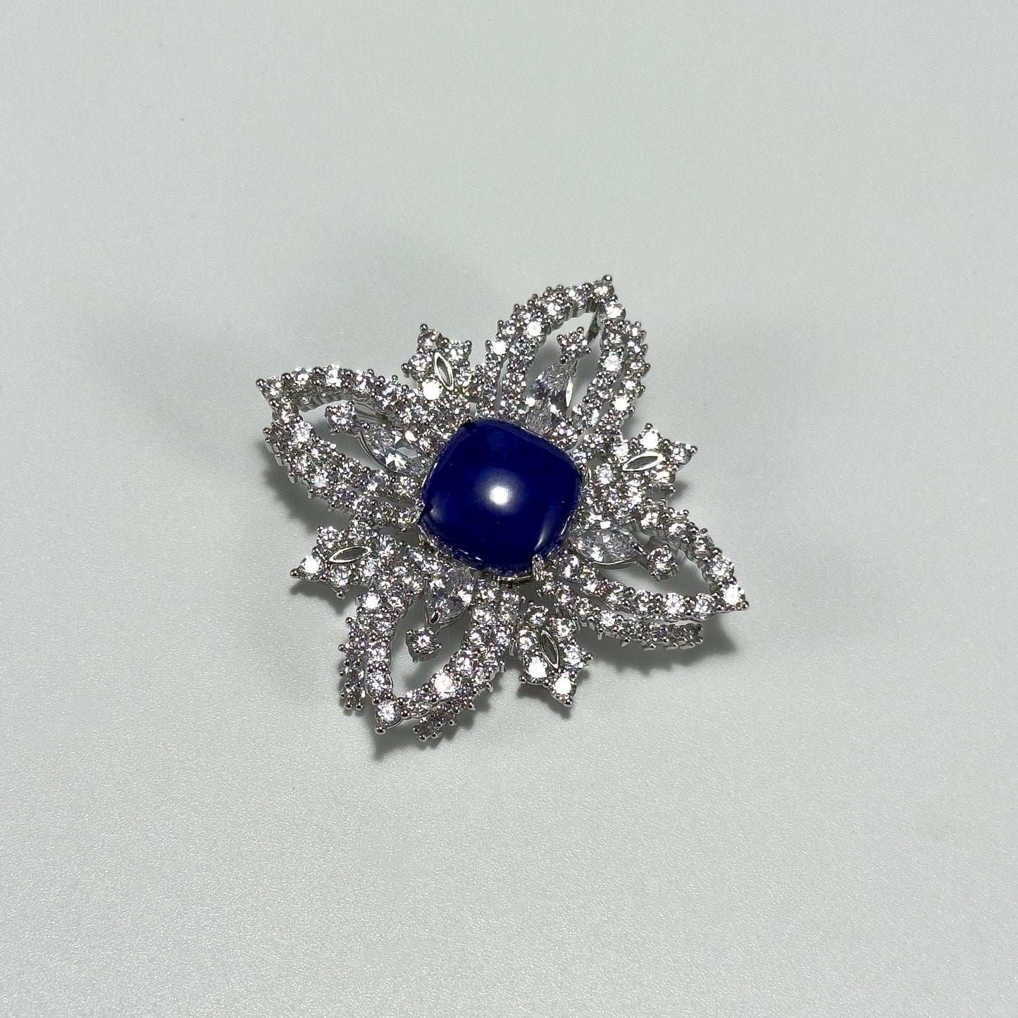 Sapphire Flower Brooch