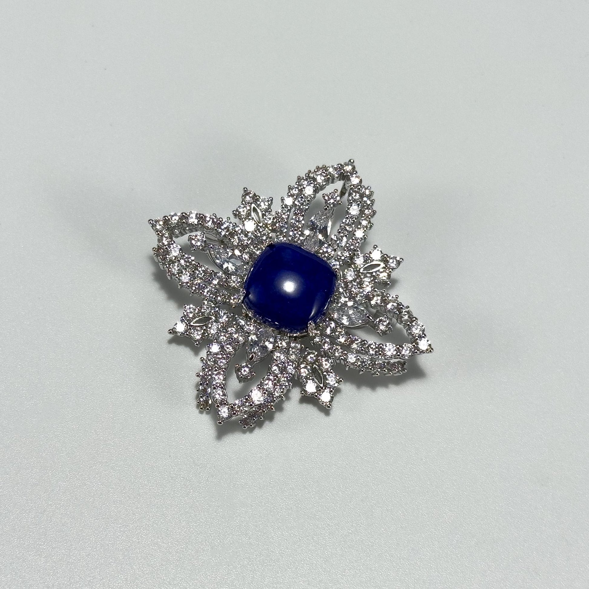 Sapphire Flower Brooch