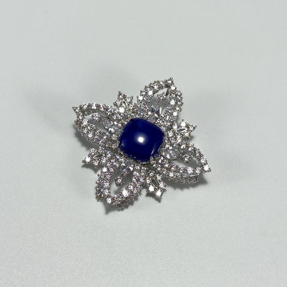 Sapphire Flower Brooch