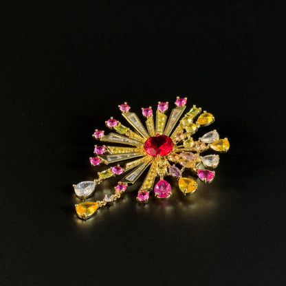 Colorful Fireworks-Shaped Pendant Brooch