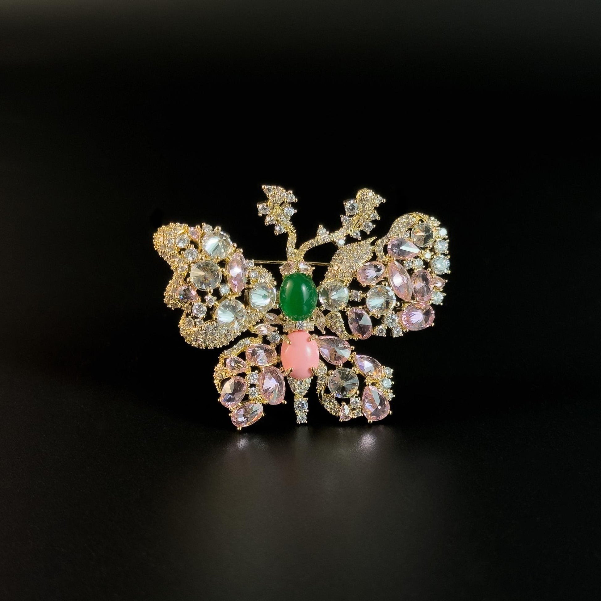 Gemstone Butterfly Brooch