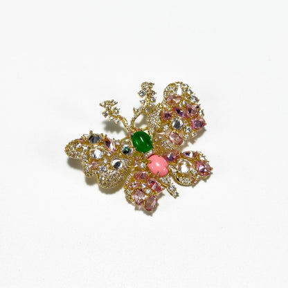 Gemstone Butterfly Brooch