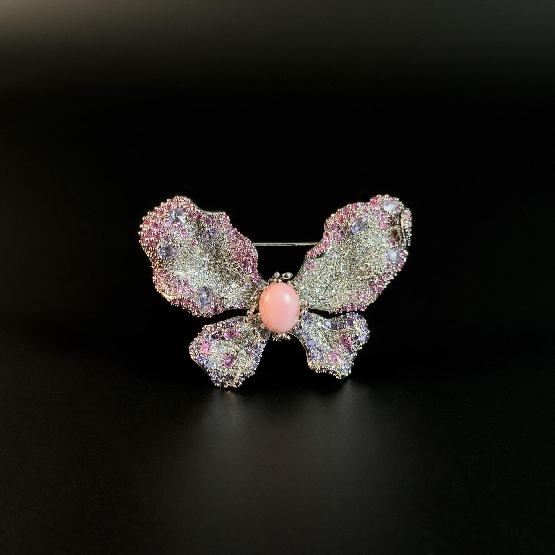 Gemstone Butterfly Brooch