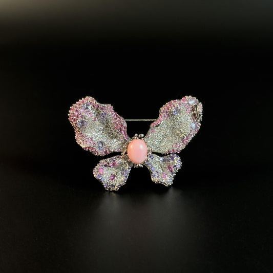 Gemstone Butterfly Brooch