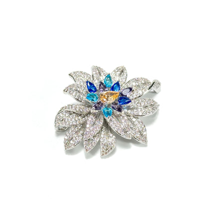 Zircon Flower Brooch