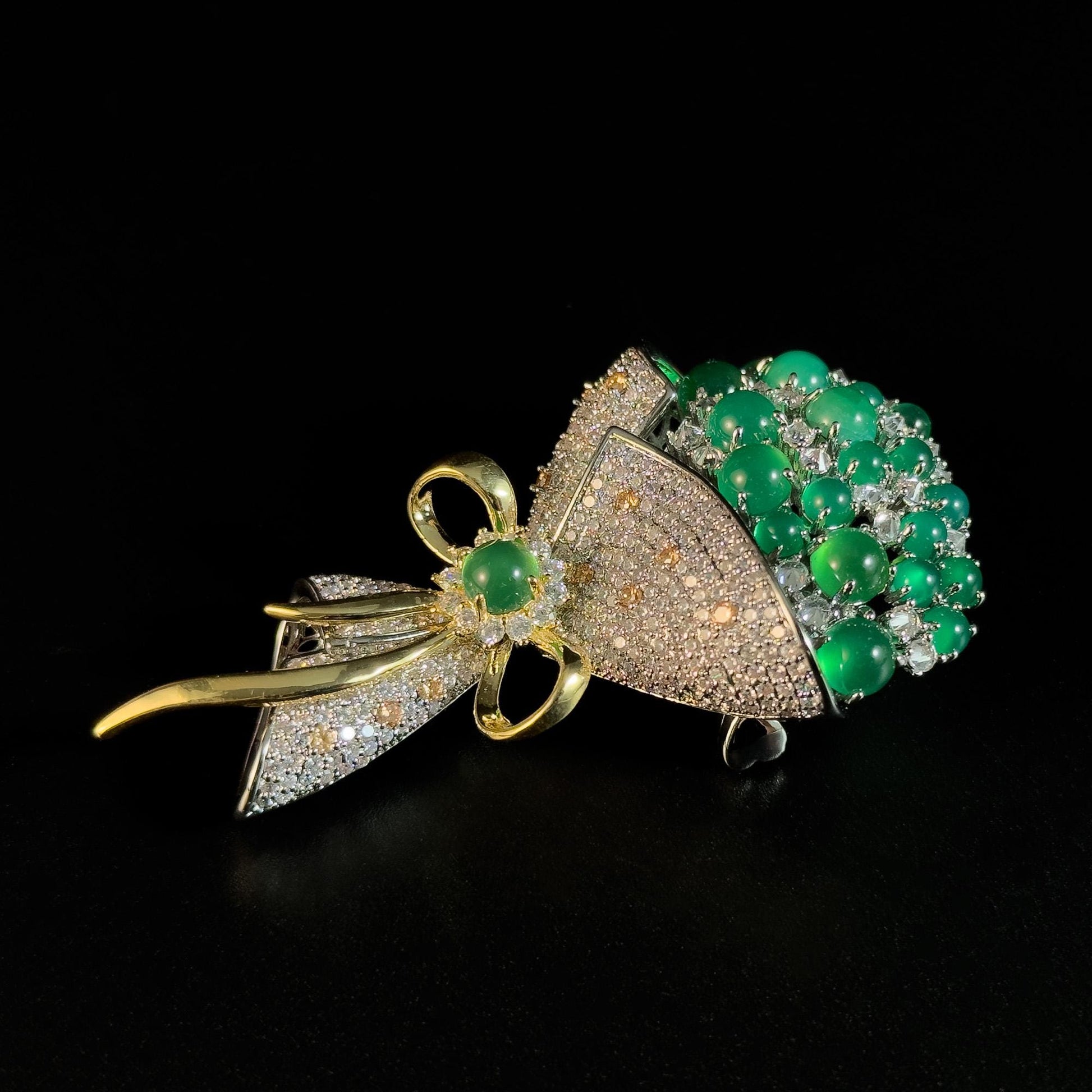 Emerald Bouquet Brooch