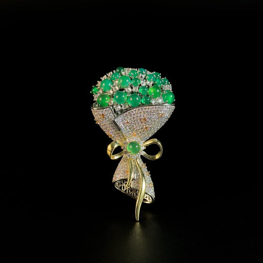 Emerald Bouquet Brooch