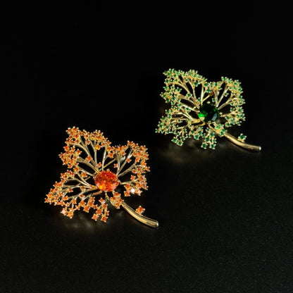 Two-Tone Maple Leaf Brooch