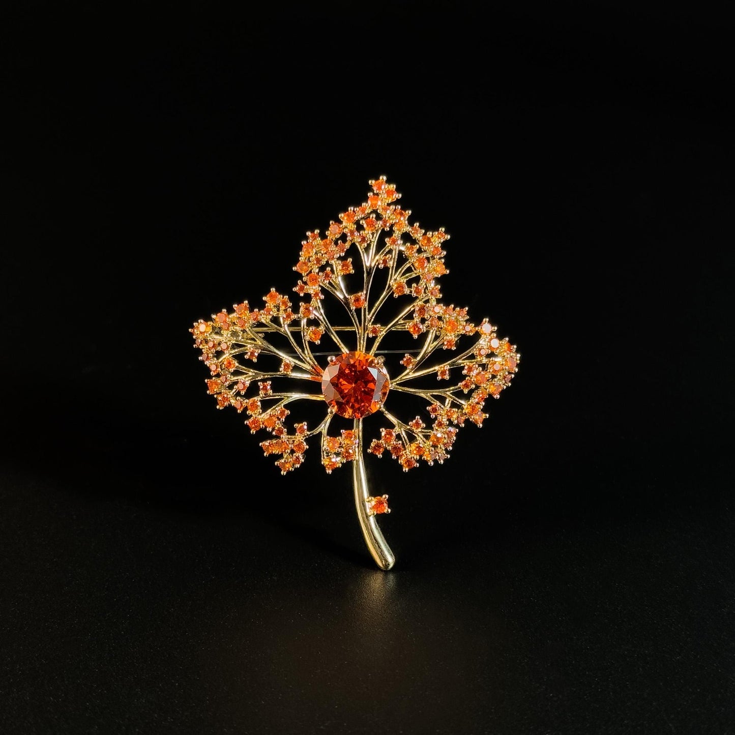 Two-Tone Maple Leaf Brooch
