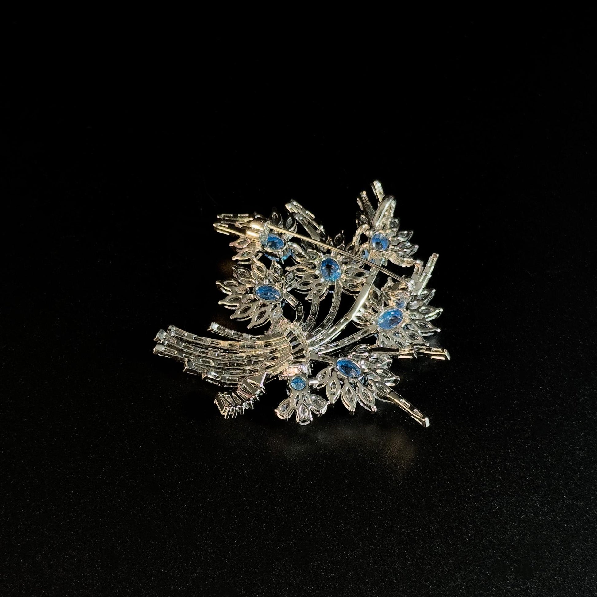 Blue Crystal Bouquet Brooch