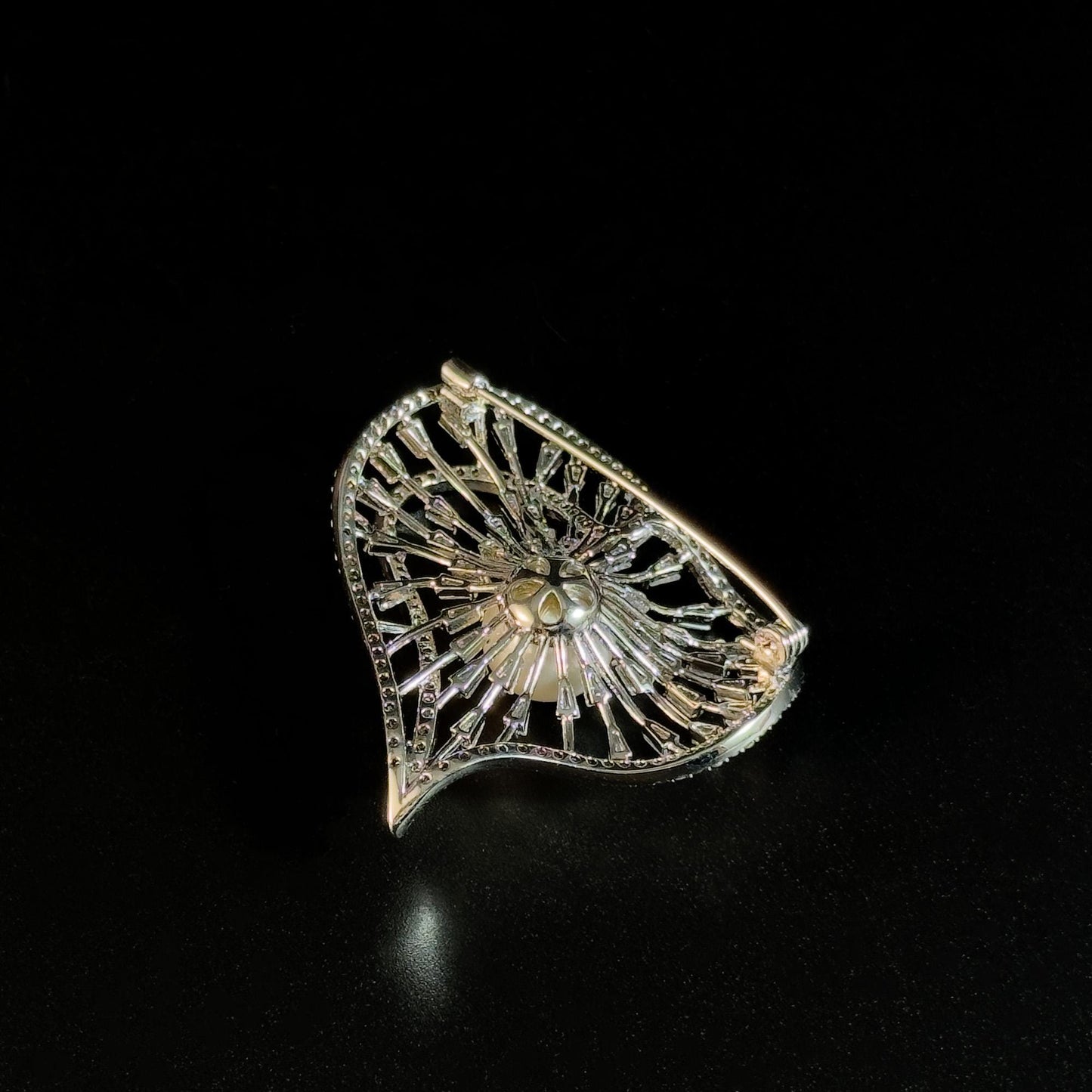Heart-Shaped Pearl Brooch