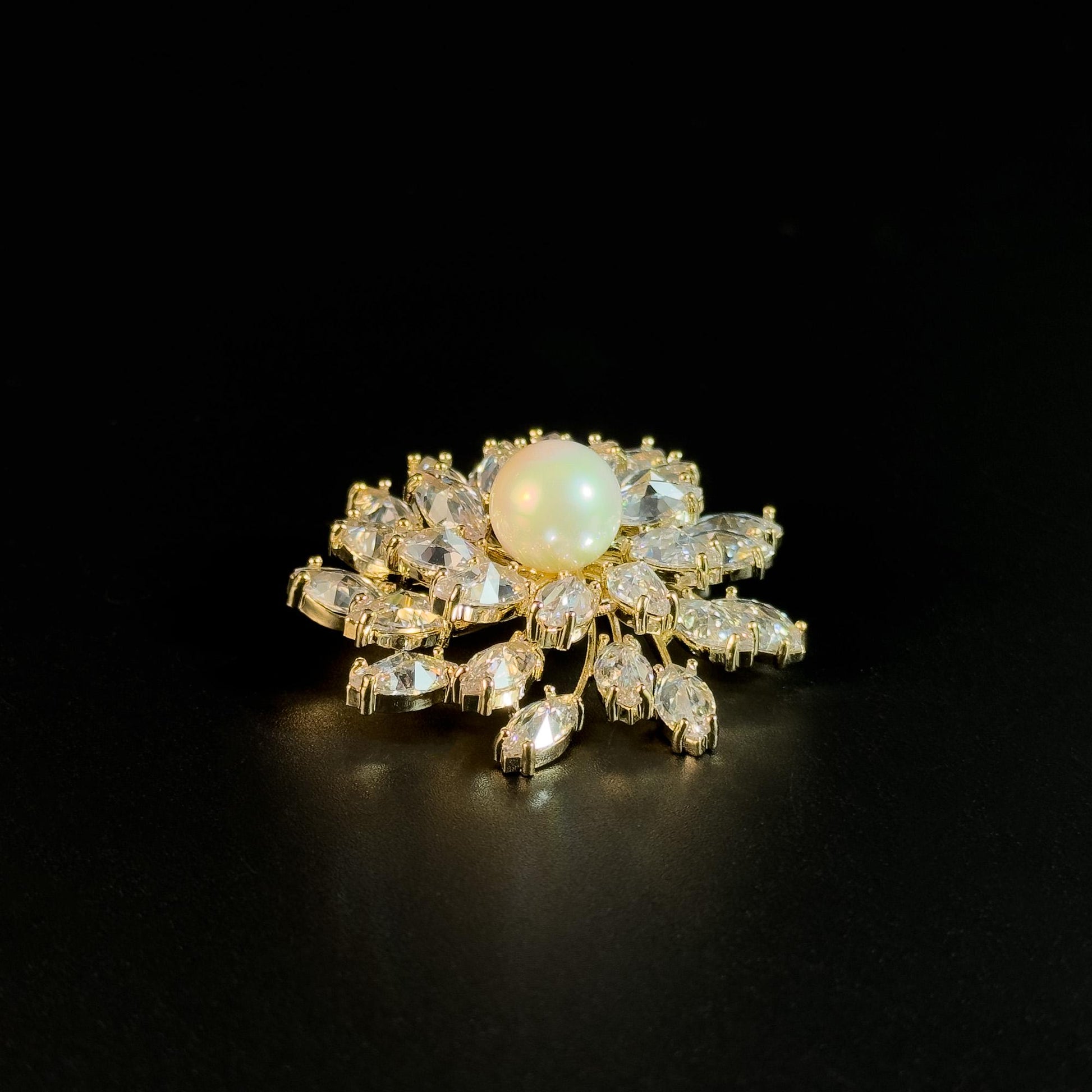 Crystal Flower Brooch