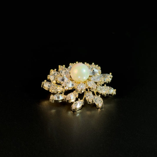 Crystal Flower Brooch
