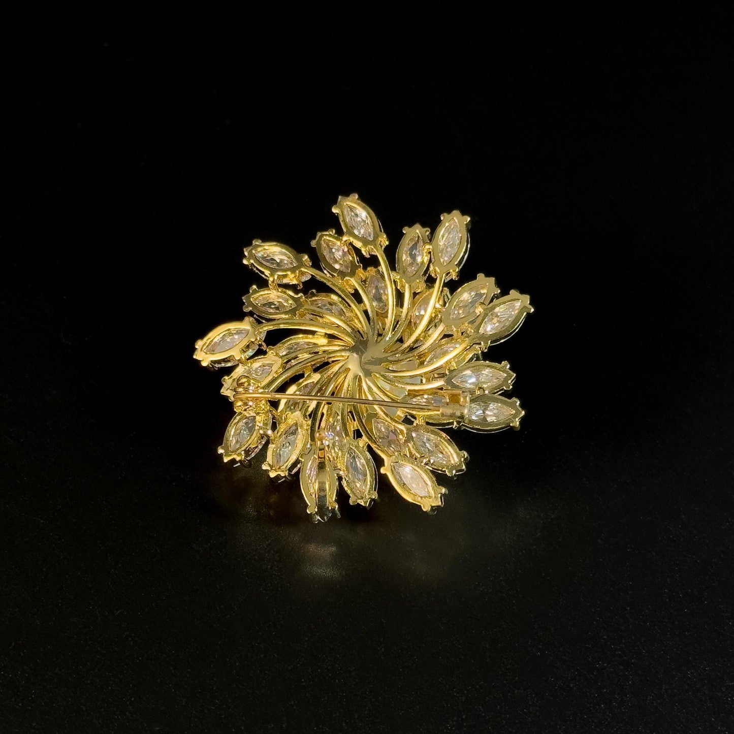 Crystal Flower Brooch