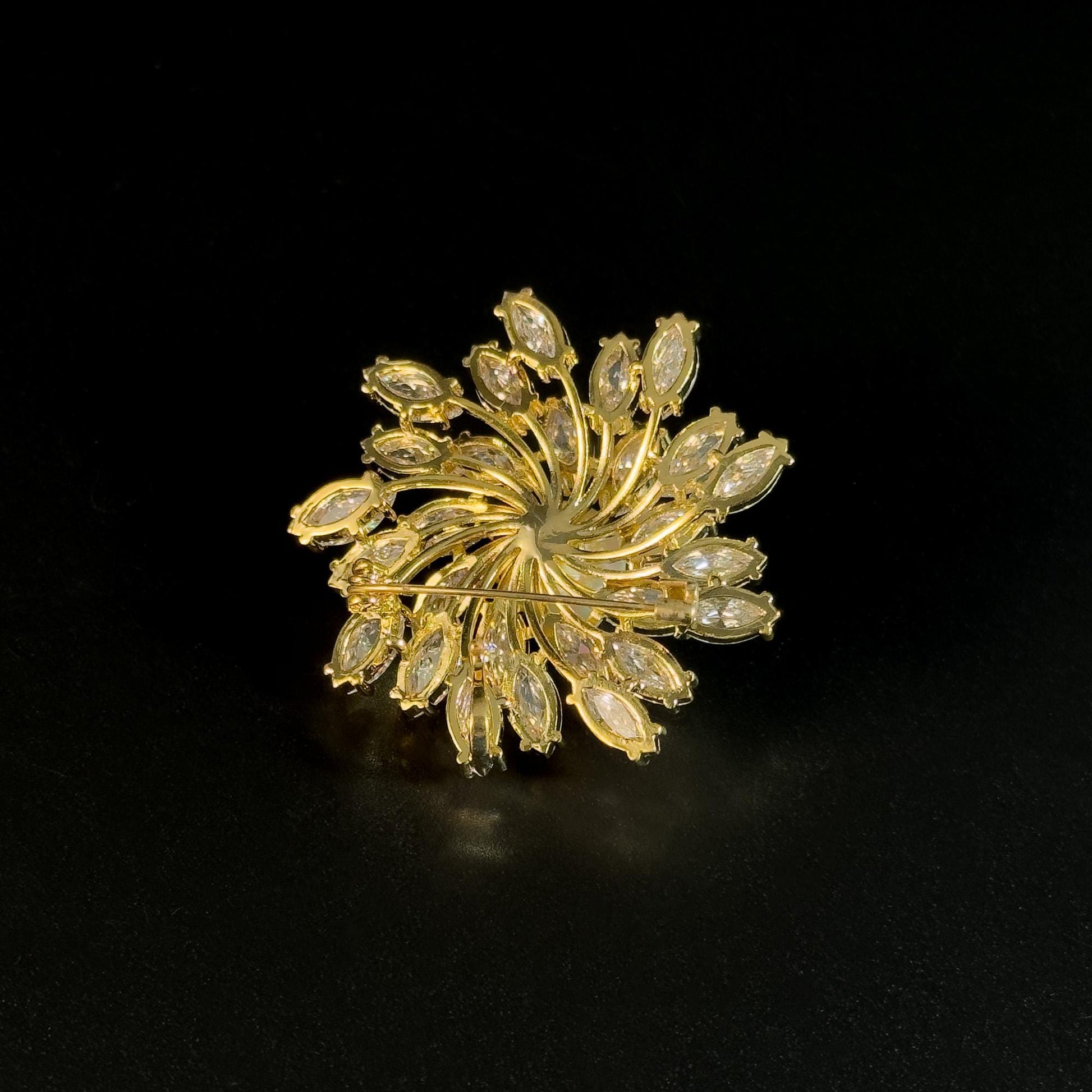 Crystal Flower Brooch