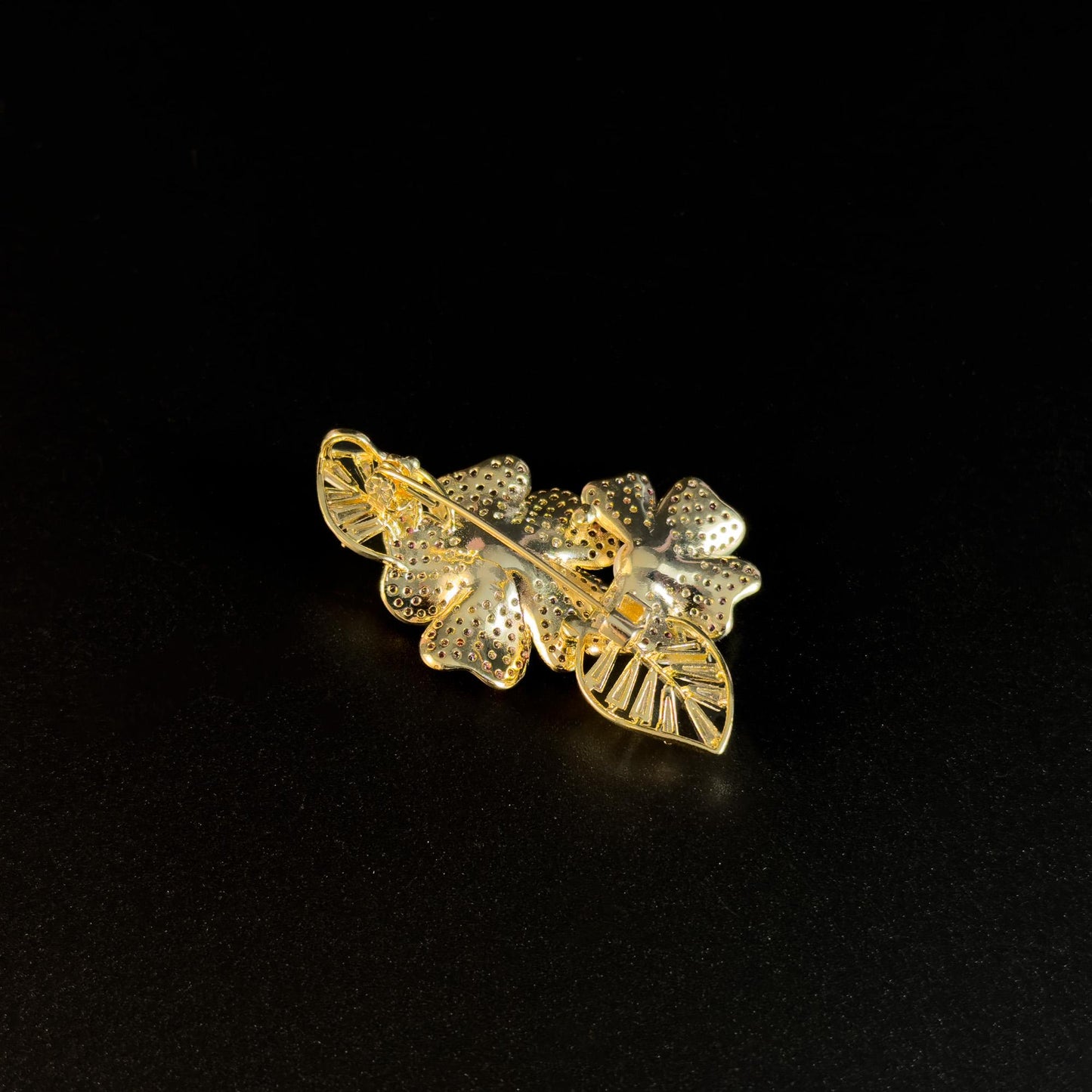 Crystal Rhinestone Pink Flower Brooch