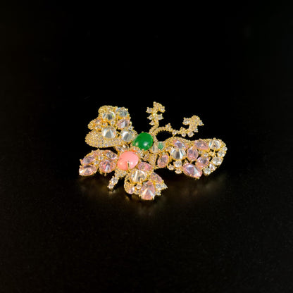 Gemstone Butterfly Brooch