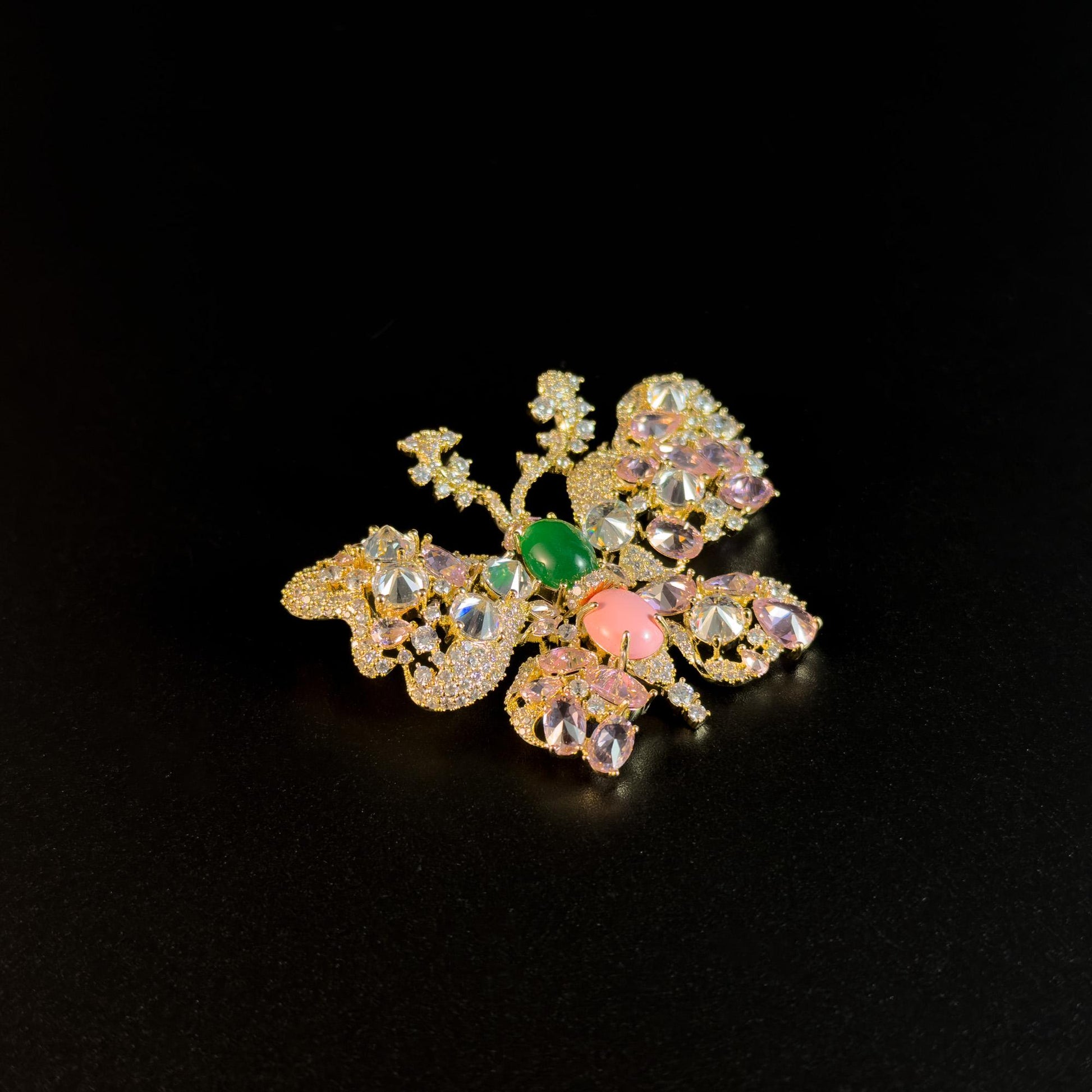 Gemstone Butterfly Brooch