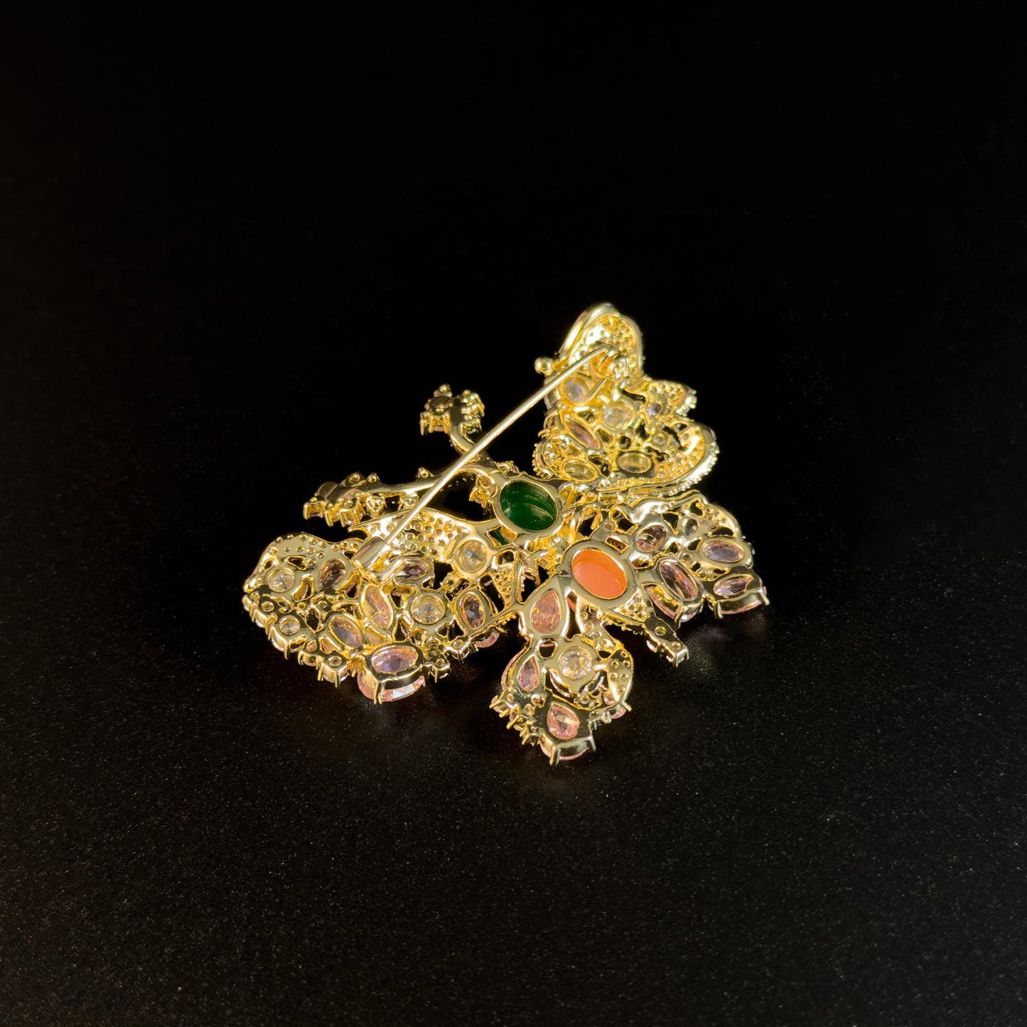 Gemstone Butterfly Brooch