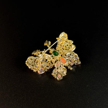 Gemstone Butterfly Brooch