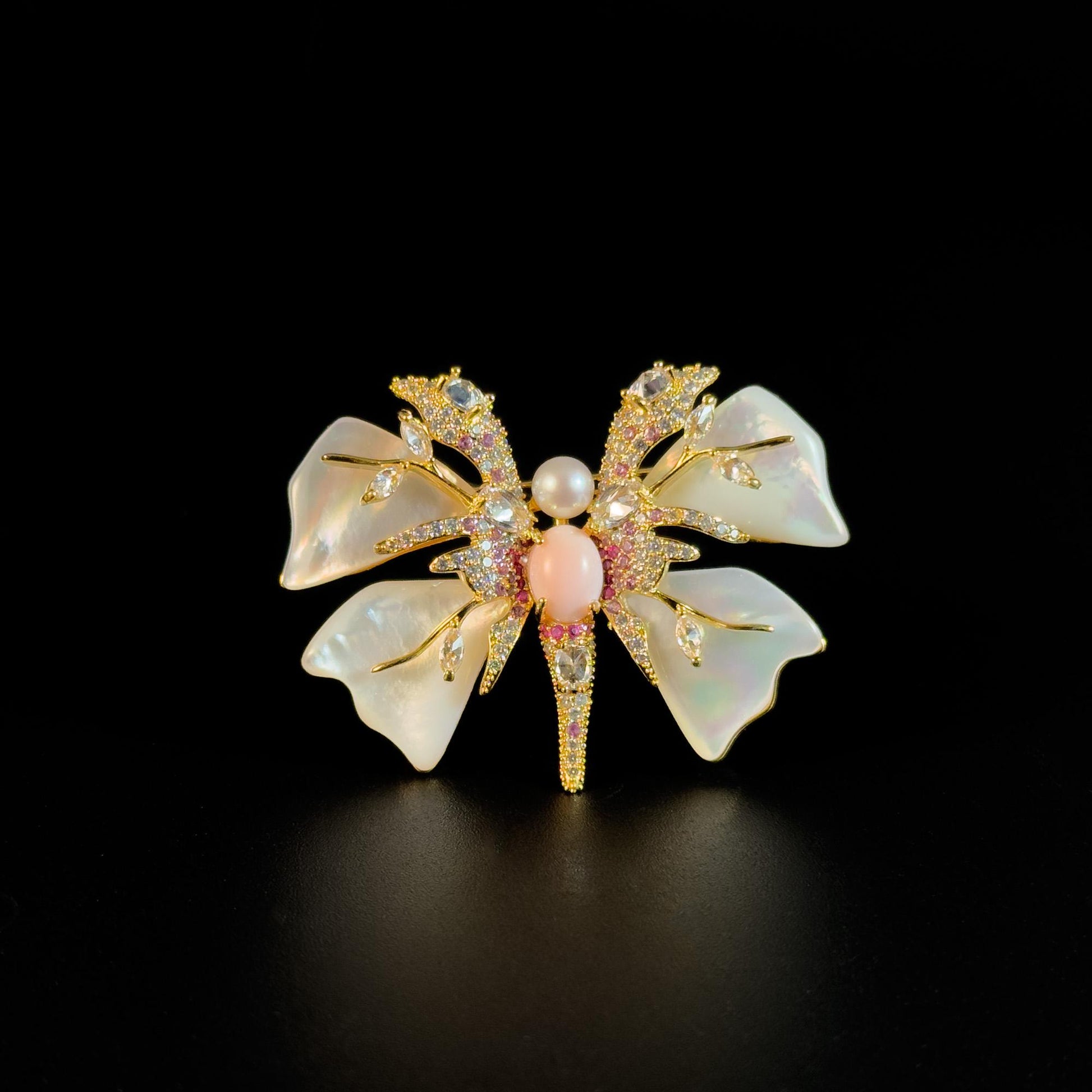 Mother-of-Pearl Butterfly Brooch