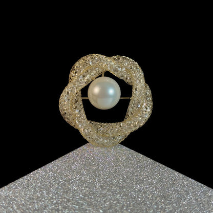 Pearl and Yellow Flower Brooch: A Delicate and Petite Flower Brooch