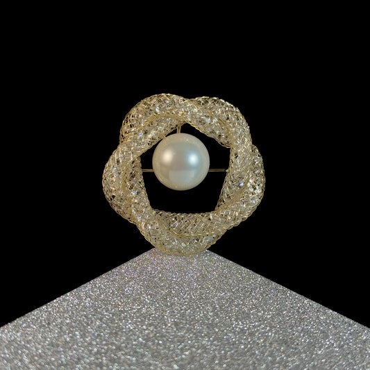 Pearl and Yellow Flower Brooch: A Delicate and Petite Flower Brooch