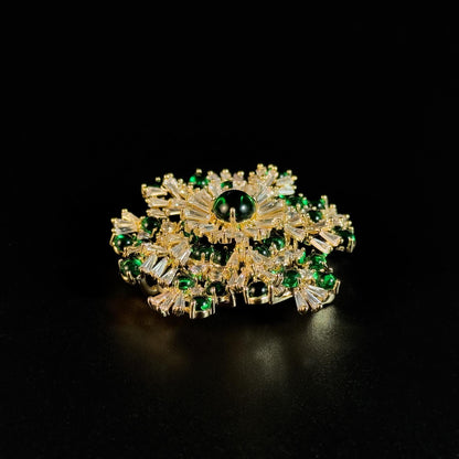 Green Snowflake Brooch