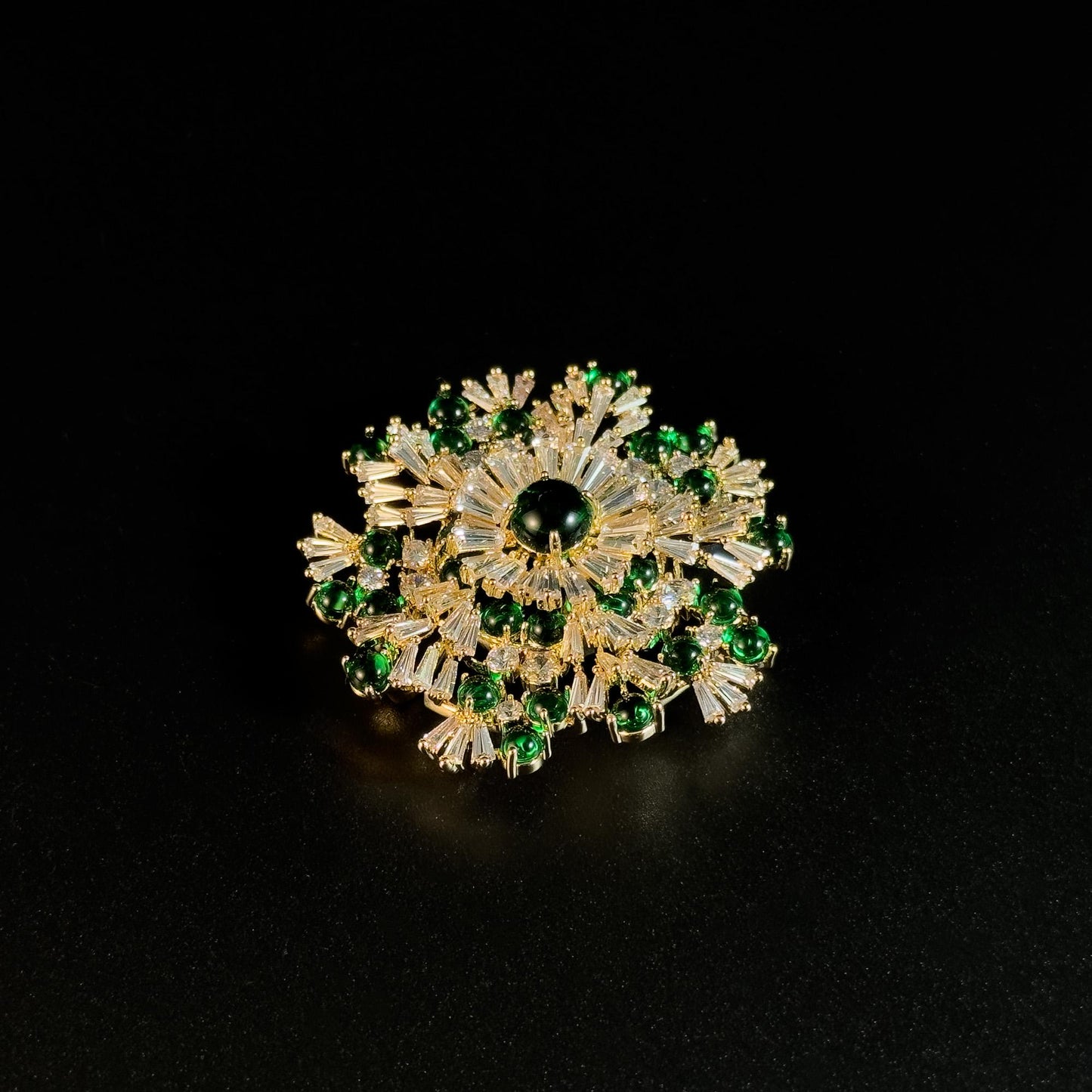 Green Snowflake Brooch