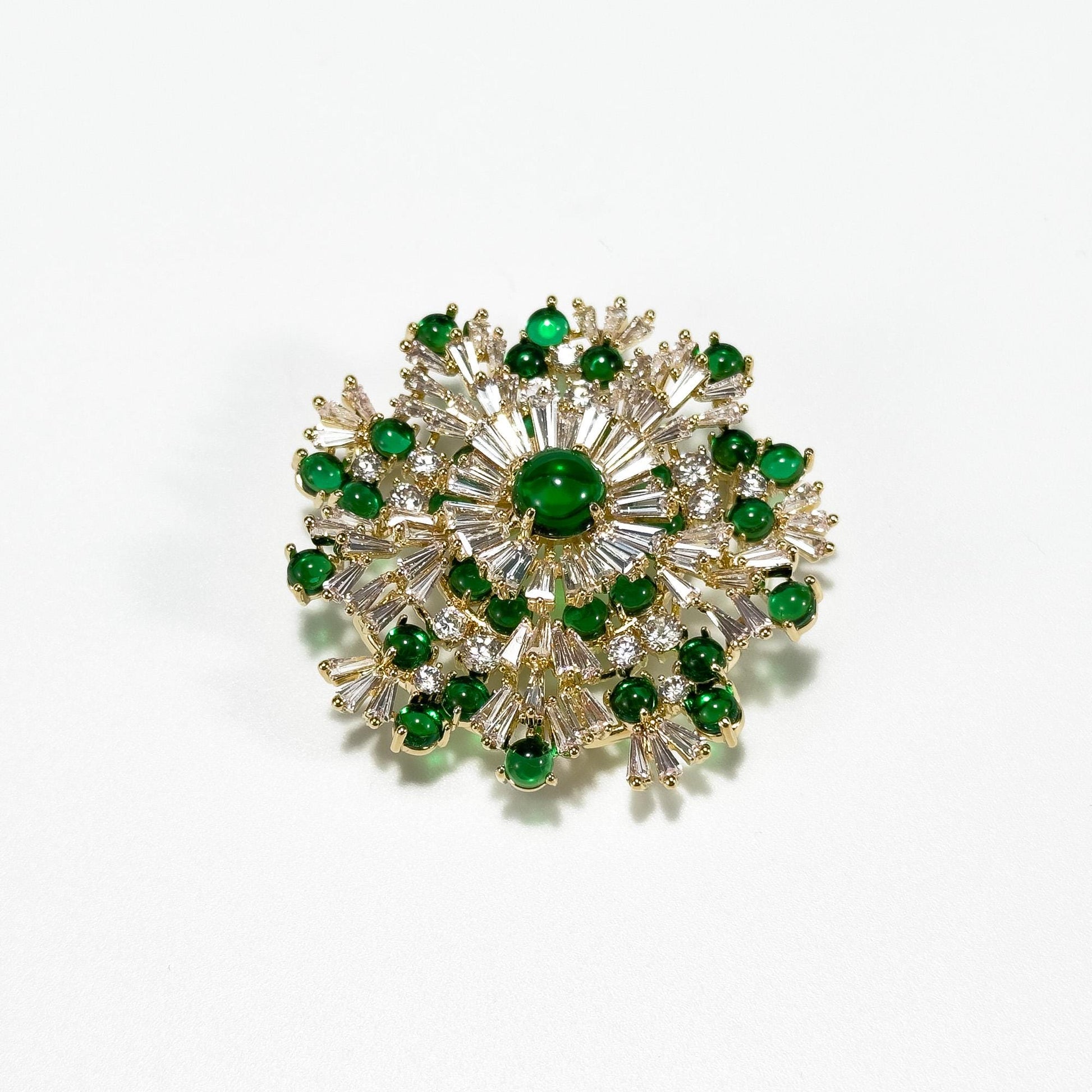 Green Snowflake Brooch