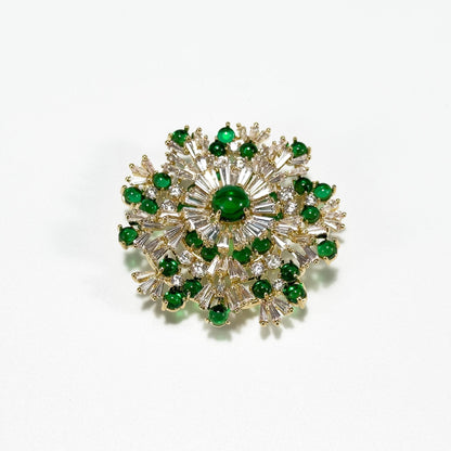 Green Snowflake Brooch