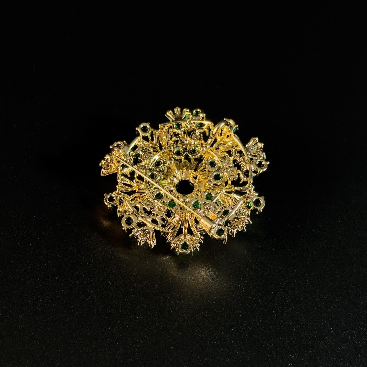Green Snowflake Brooch