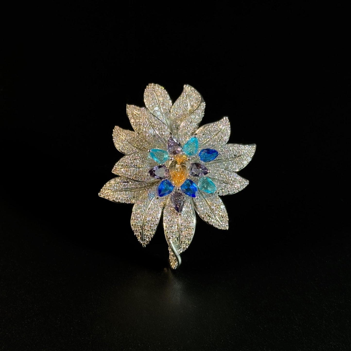 Zircon Flower Brooch
