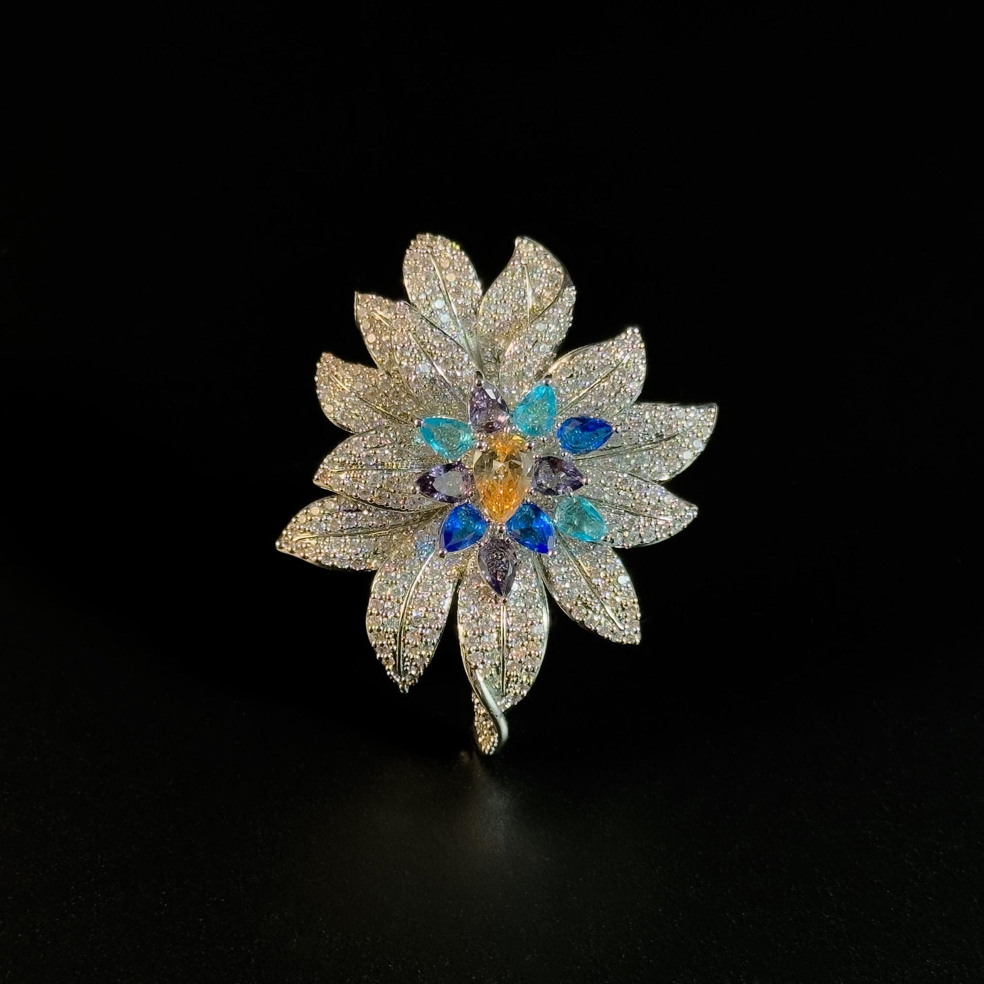 Zircon Flower Brooch