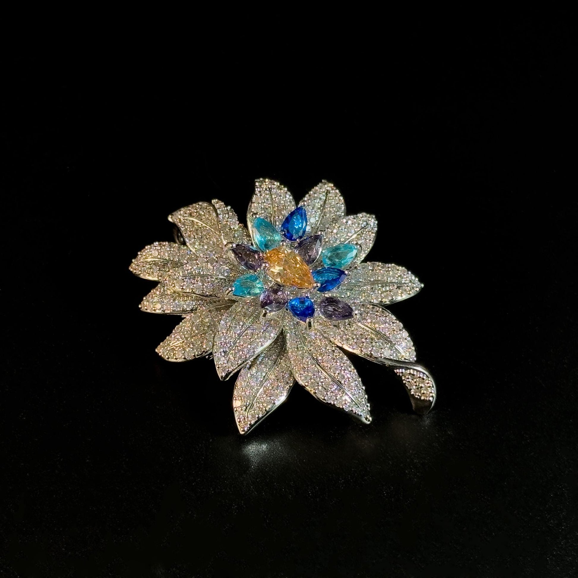 Zircon Flower Brooch