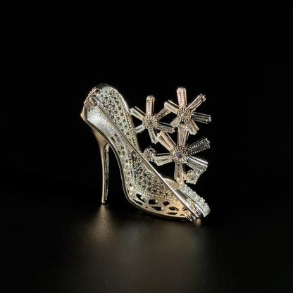 Snowflake High Heel Shoe Brooch