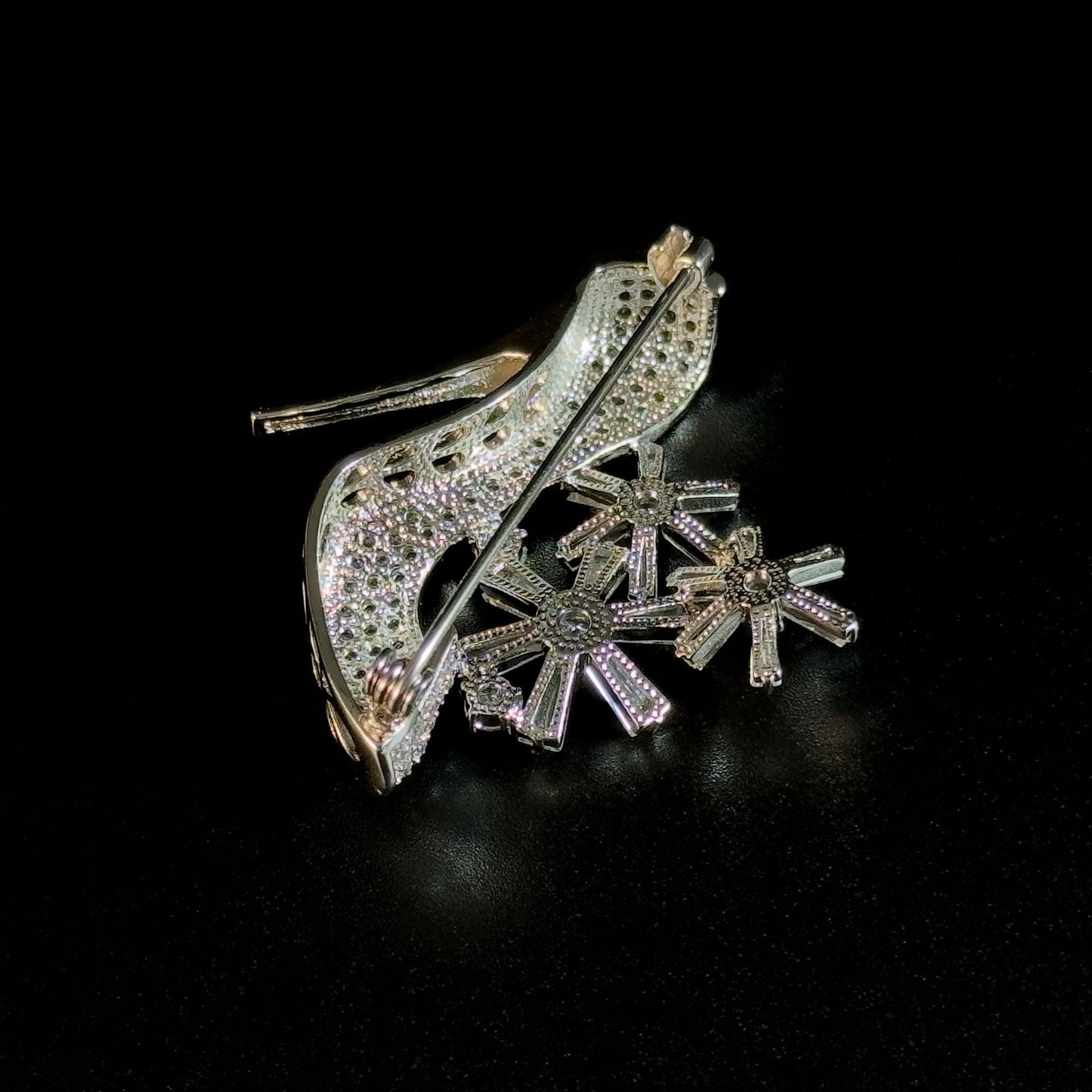 Snowflake High Heel Shoe Brooch