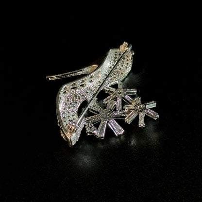 Snowflake High Heel Shoe Brooch