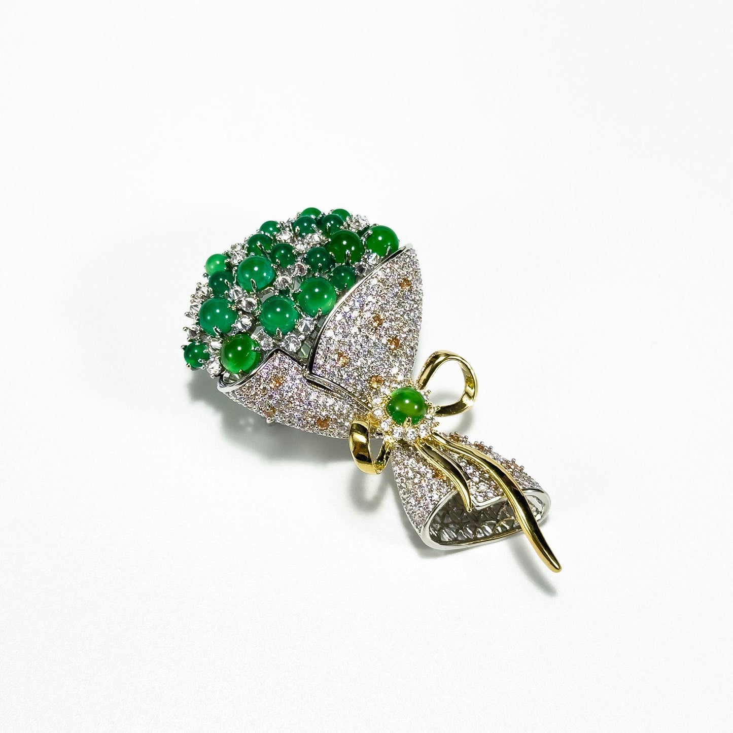 Emerald Bouquet Brooch