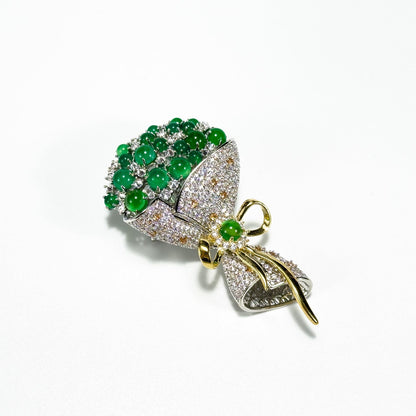 Emerald Bouquet Brooch