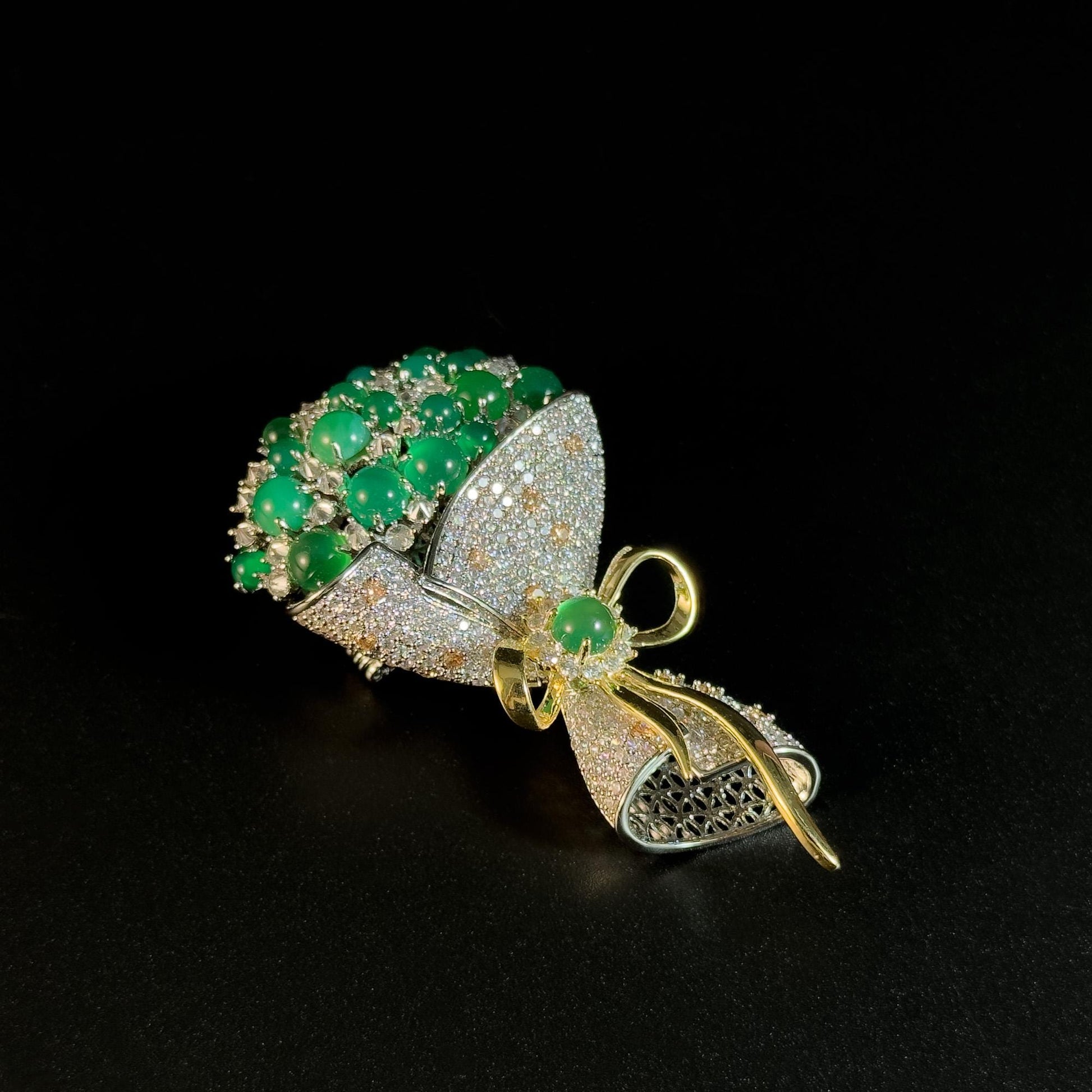 Emerald Bouquet Brooch