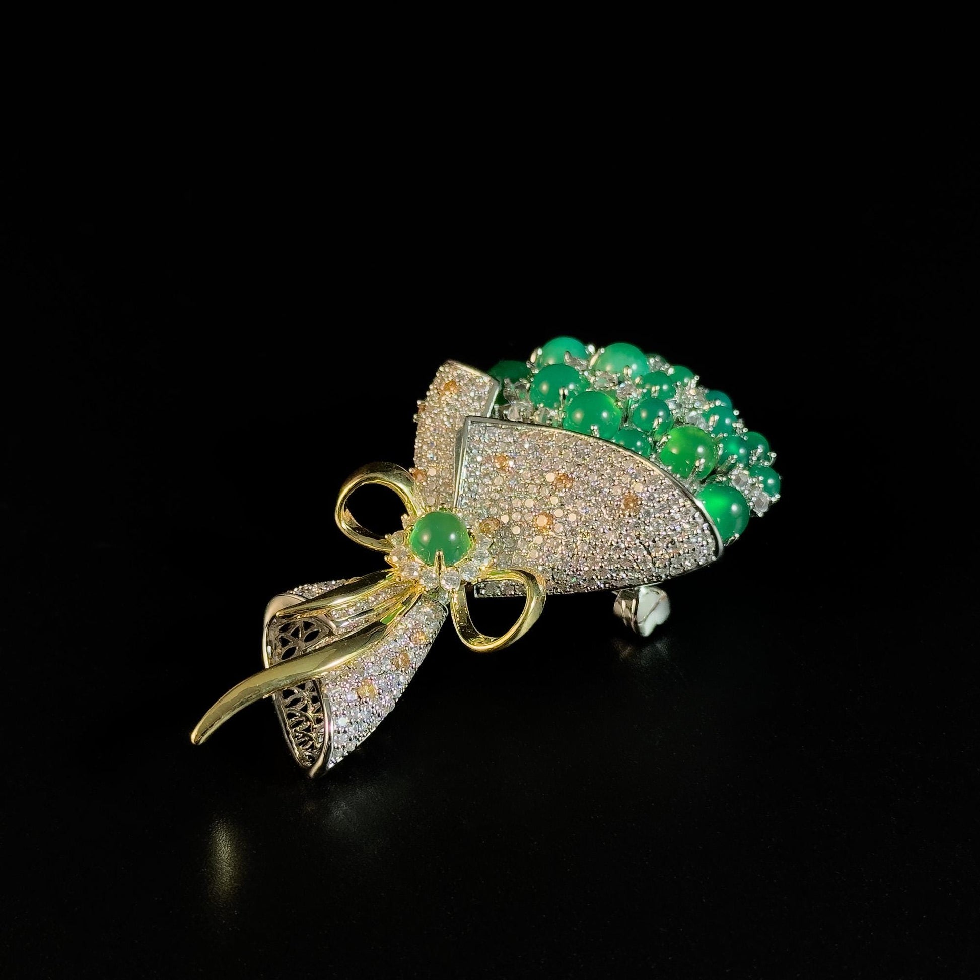 Emerald Bouquet Brooch